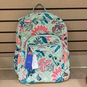 Vera Bradley Iconic Campus Backpack Mint Flowers